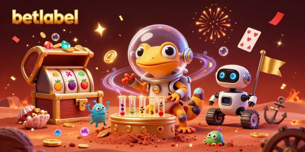Engage with betlabel's thrilling slot experience featuring a Martian gecko and treasures galore.
