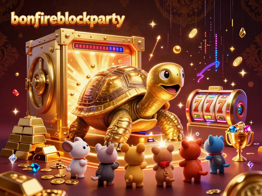 Spin the slot reels at bonfireblockparty while enjoying the treasure-filled vibrant casino scene.